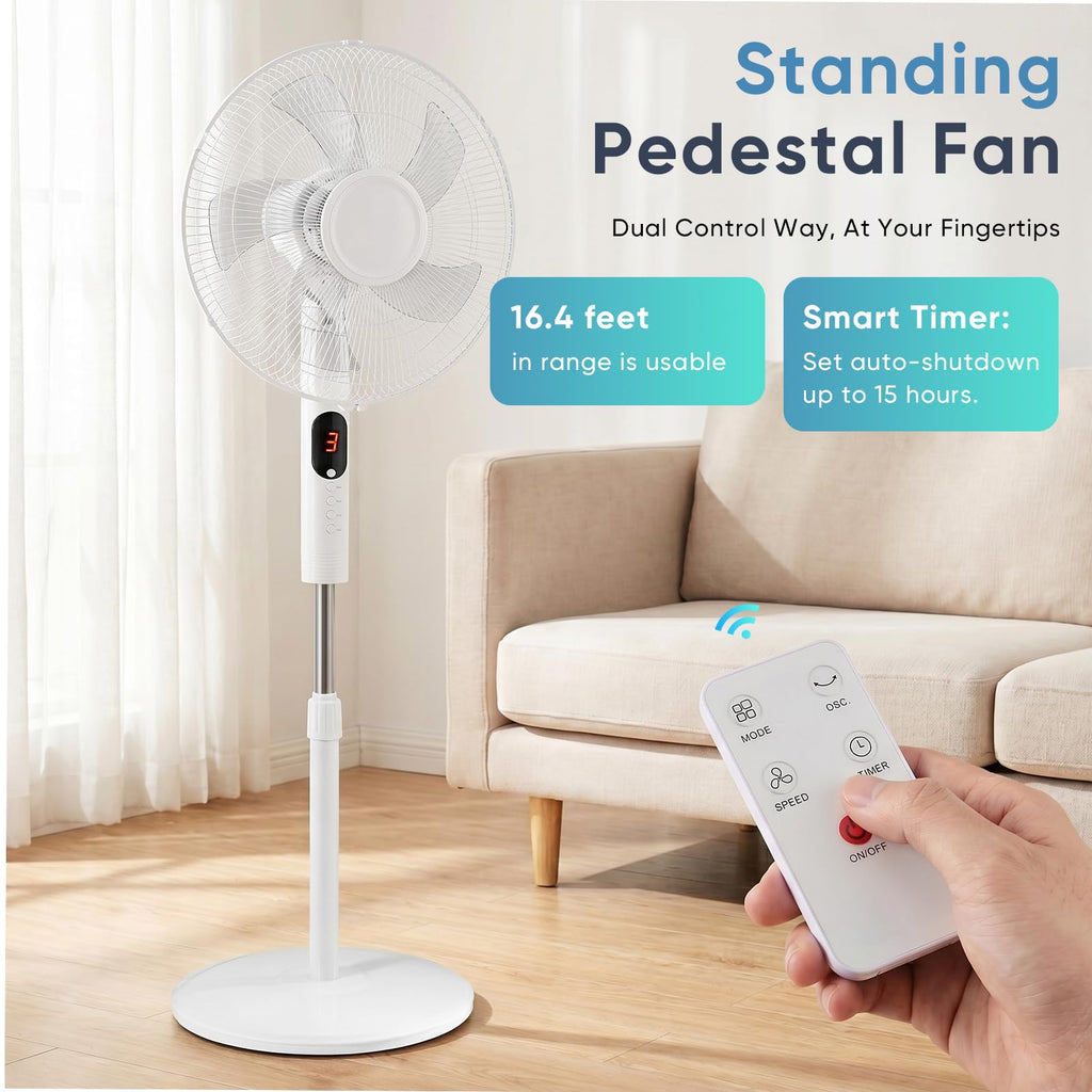 17" Oscillating Pedestal Fan with Remote X261