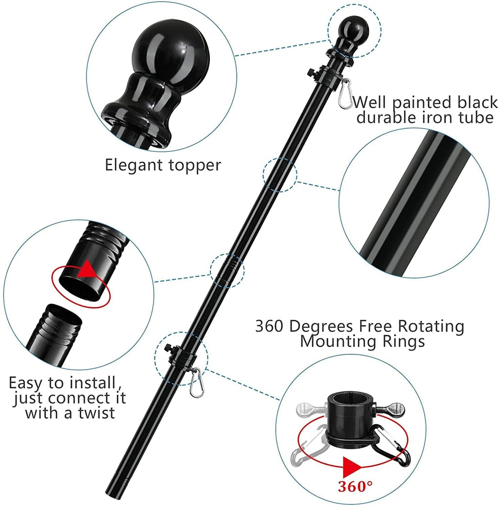 5ft Tangle Free Flag Pole Kit with 3x5 US Flag L59739