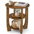 Rustic Brown 19.7 inch Round Side Table P798