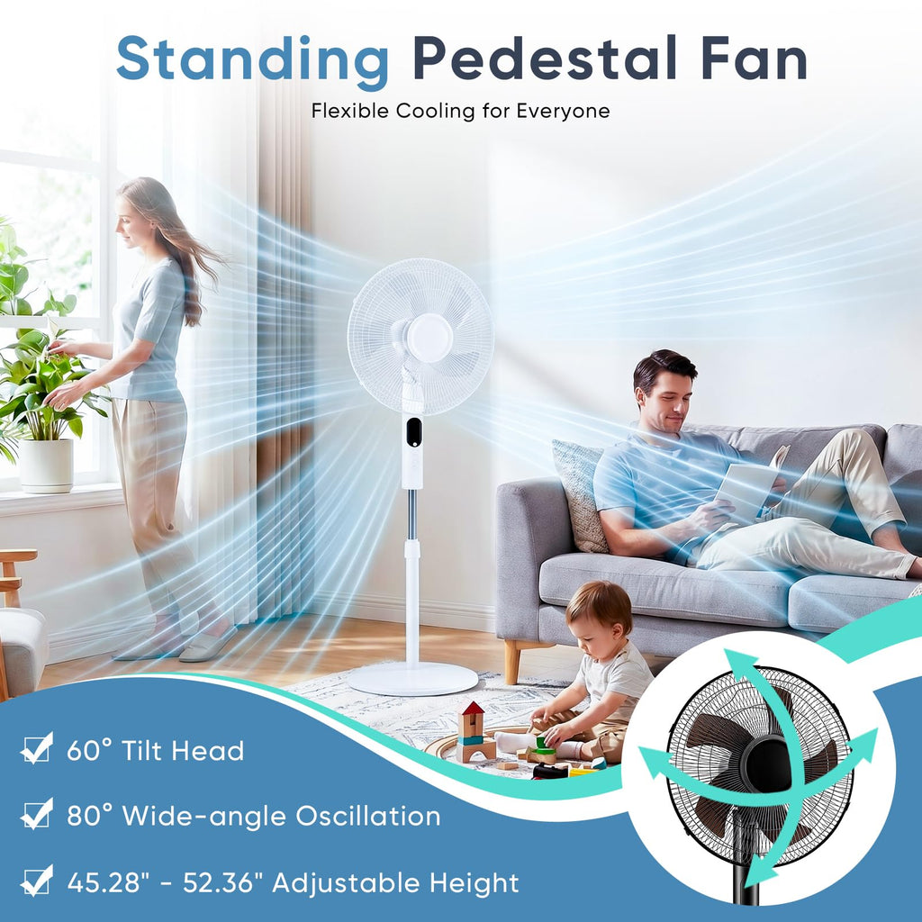 17" Oscillating Pedestal Fan with Remote X261