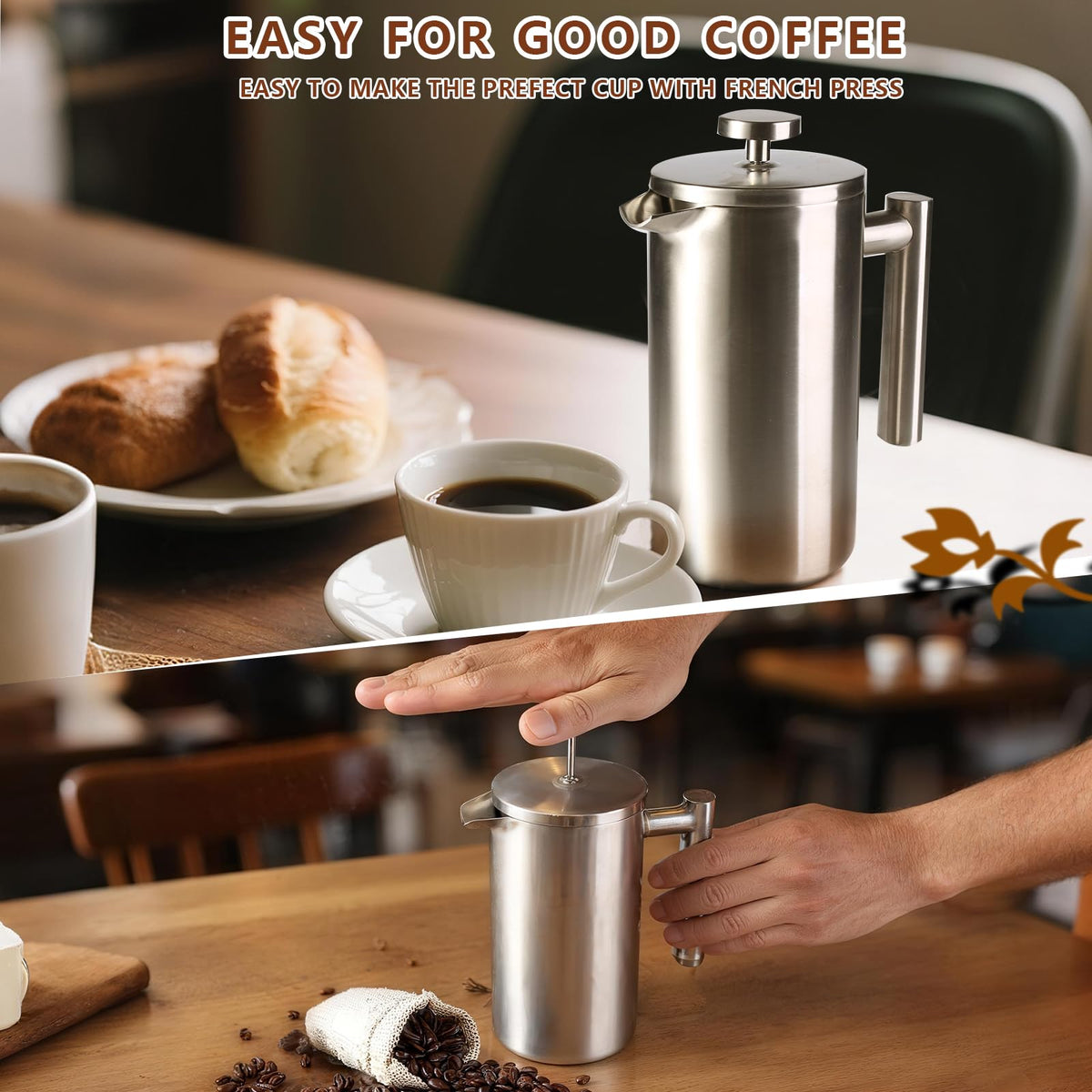 34 oz Stainless Steel French Press N330