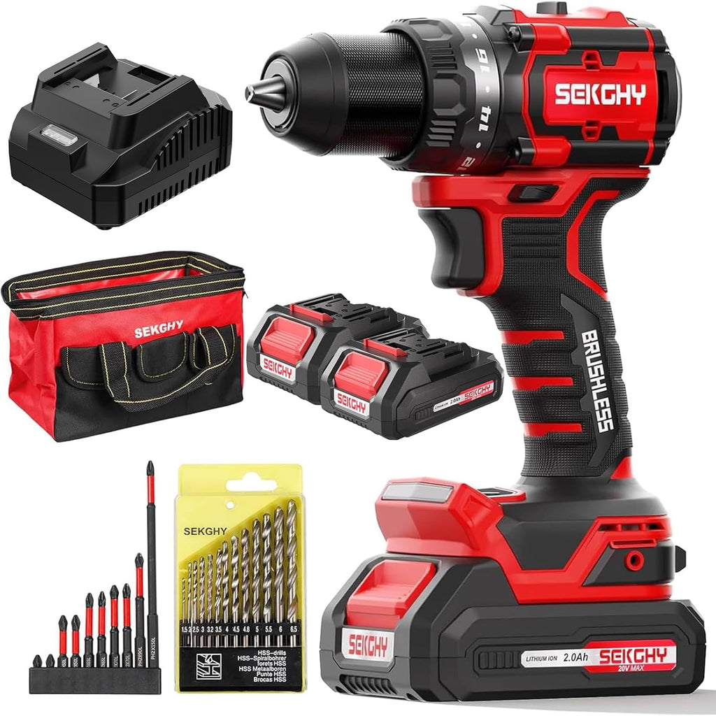 20V Cordless Drill Driver Kit with 2 Batteries U3918