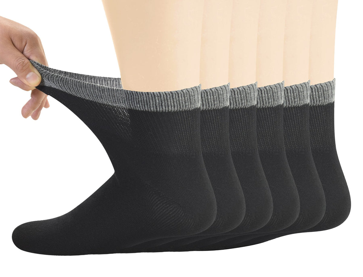 Men's Diabetic Ankle Socks with Seamless Toe, 6 Pairs L Size N7885