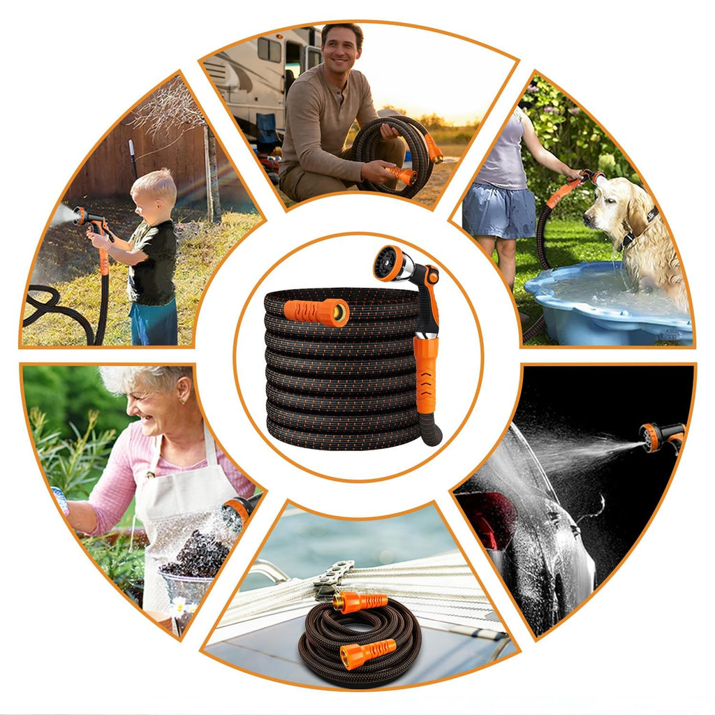 100FT Flexible Garden Hose with 10 Modes Nozzle I517