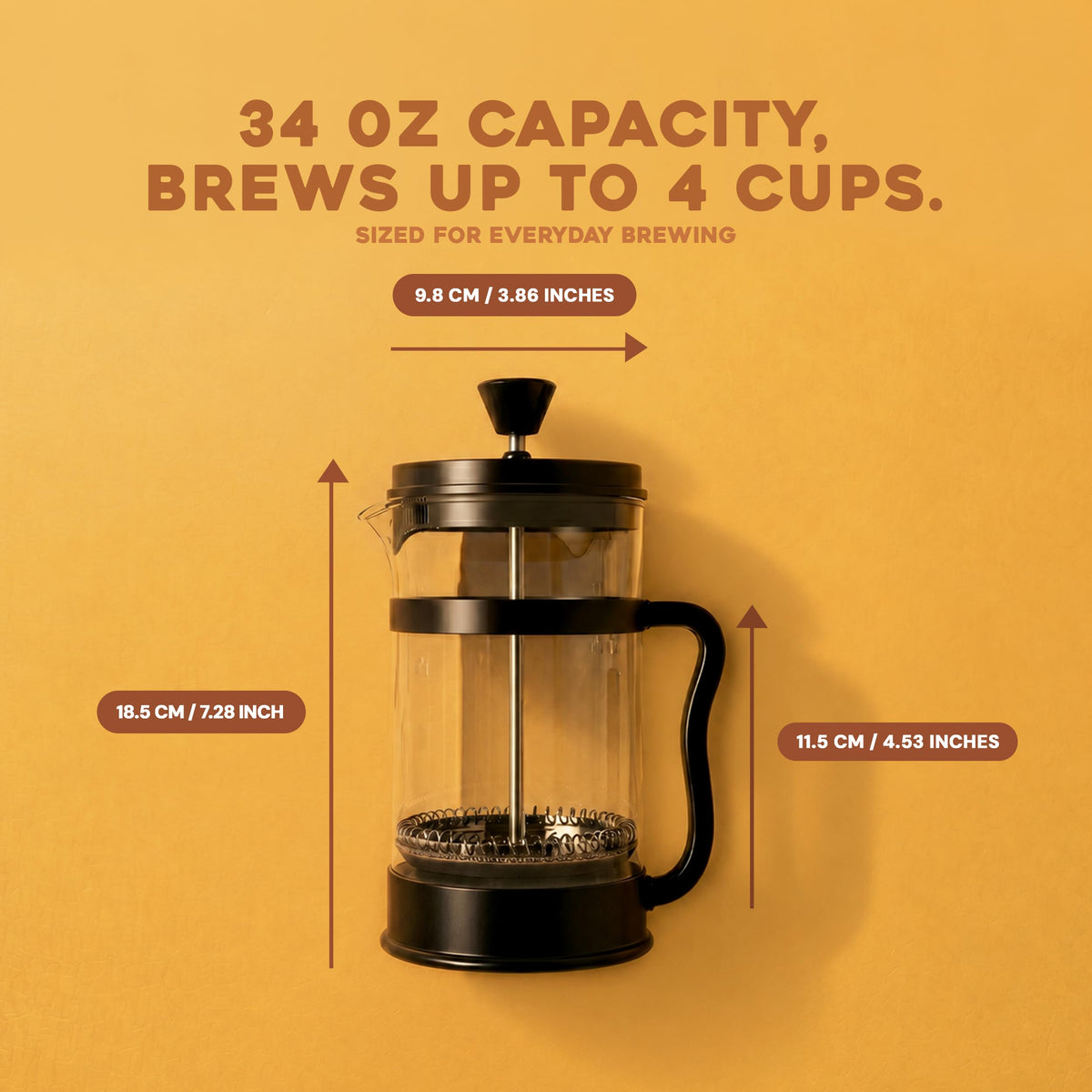 Borosilicate Glass French Press Coffee Maker 34 Oz K71267