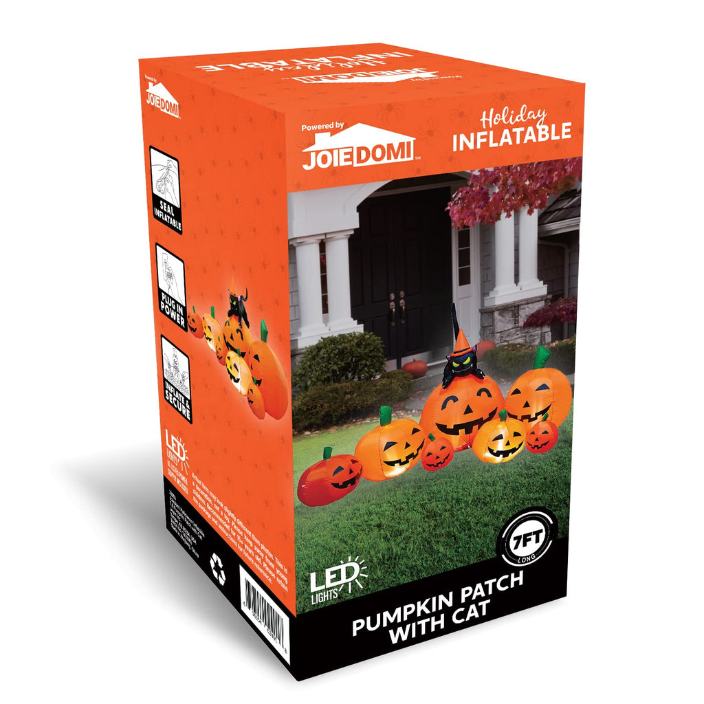 7 FT Long Halloween Inflatables Pumpkin Outdoor Decoration D149