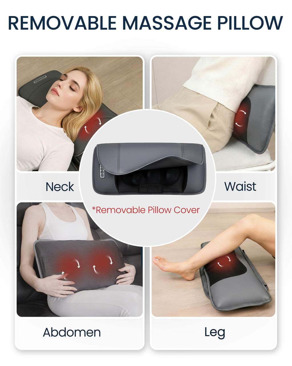 Full Body Massage Mat with Heat, Adjustable Lumbar Traction, Detachable Neck Shiatsu Roller, Airbag Compression, Vibration Massage Pad L73552