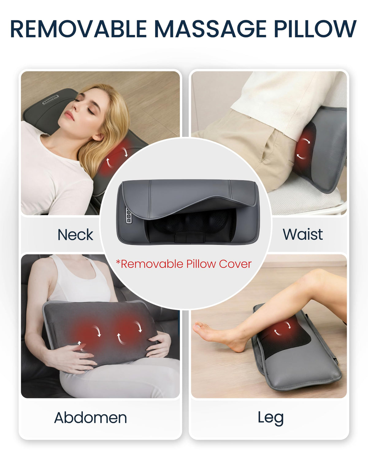 Full Body Massage Mat with Heat, Adjustable Lumbar Traction, Detachable Neck Shiatsu Roller, Airbag Compression, Vibration Massage Pad L73552