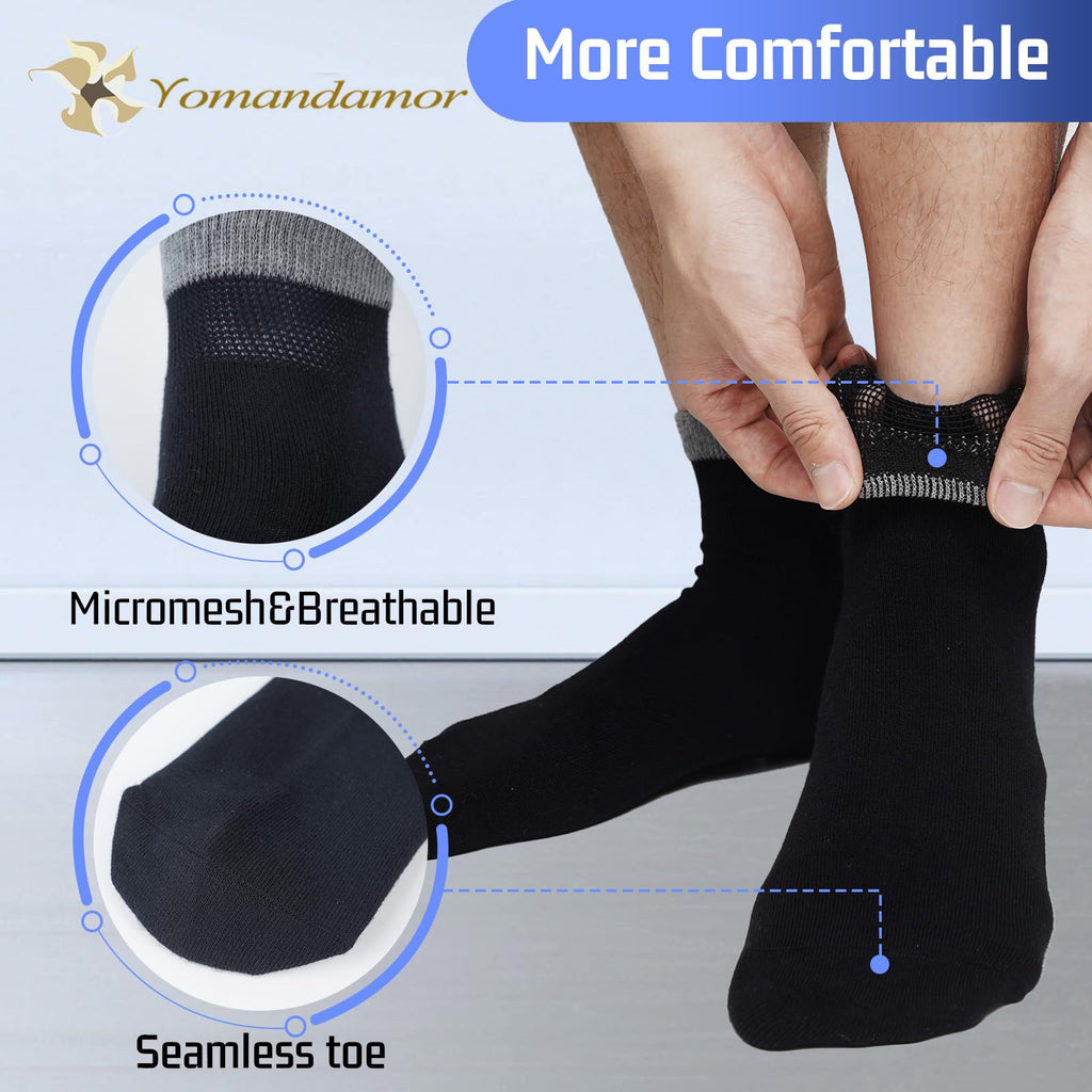 Men's Diabetic Ankle Socks with Seamless Toe, 6 Pairs L Size N7885
