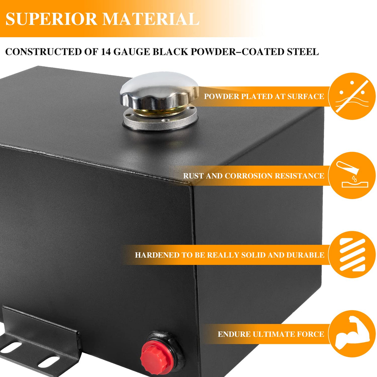 5 Gallon 14 Gauge Steel Hydraulic Fluid Reservoir Tank G186