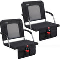 2 Pack Black Stadium Seats with Back Support & Armrests E6134