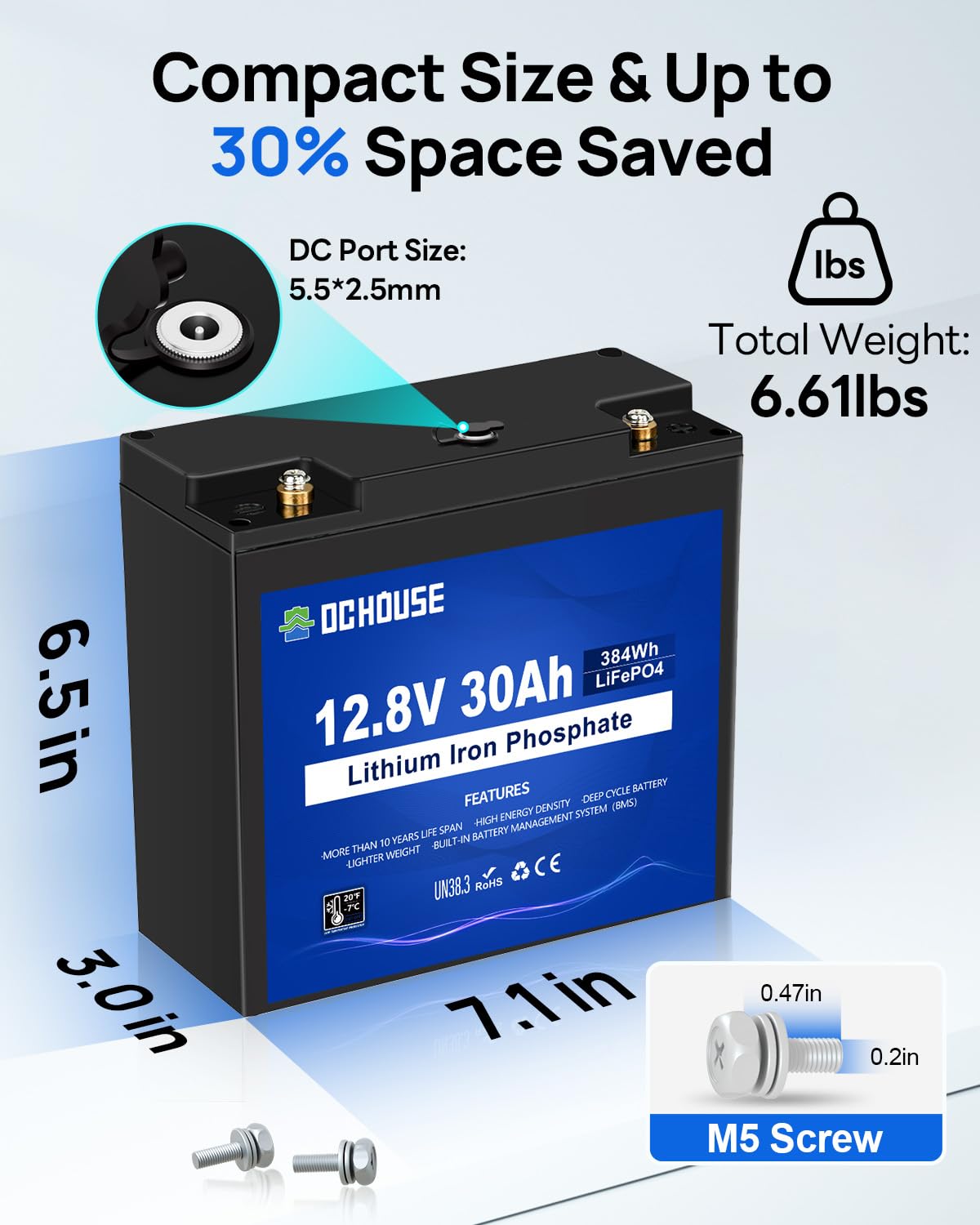 12V 30Ah Lithium Battery with USB Charger Y370627