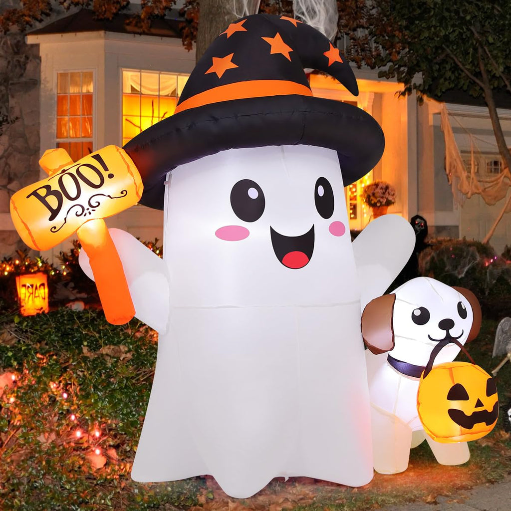 5 FT Halloween Inflatables Ghost with Built-in LEDs A527