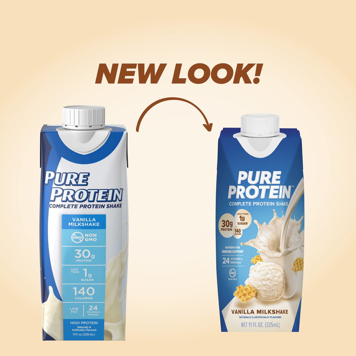 Chocolate and Vanilla Protein Shakes, 30g Protein, 11oz, 12 Pack W2815