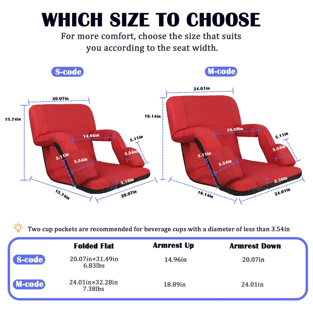 Reclining Bleacher Chair with Back Support S118443
