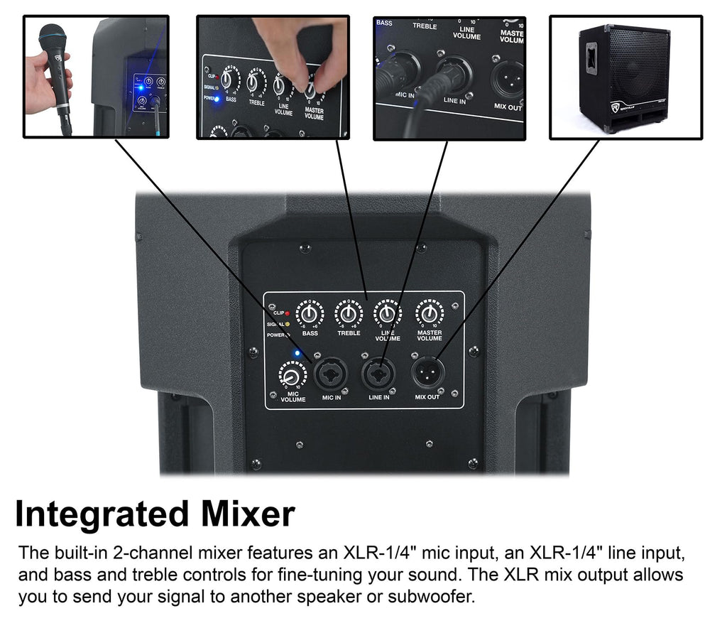 12" Powered DJ PA Speaker Pair with Stands U12542