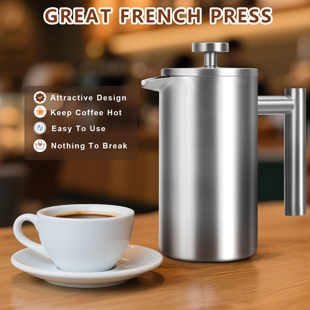 34 oz Stainless Steel French Press N330