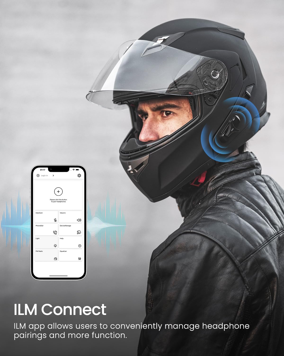 Bluetooth Integrated Modular Motorcycle Helmet O700348