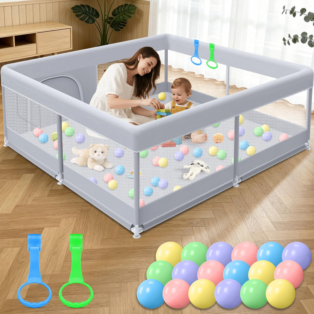 50 x 50 Inch Baby Playpen with Breathable Mesh U868648