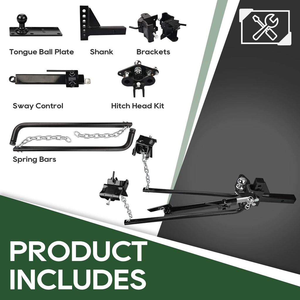 1000lb Weight Distribution Hitch Kit with Sway Control H374526