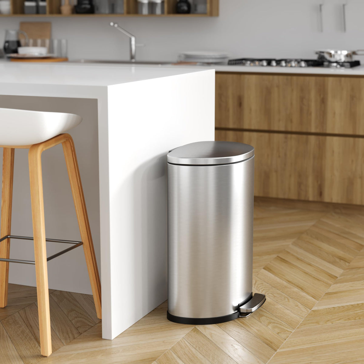 13.2 Gallon Stainless Steel Step Trash Can F812