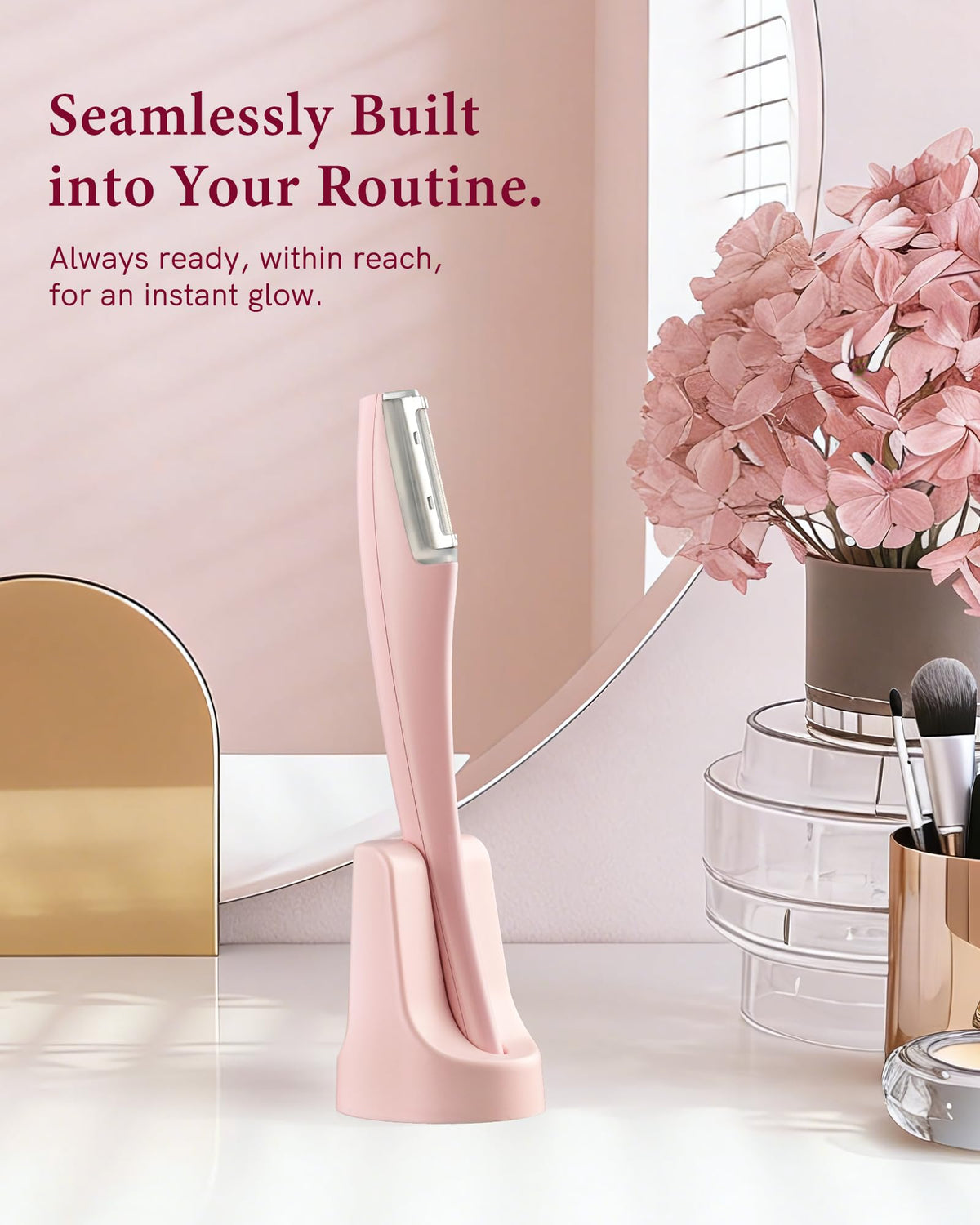 Electric Facial Razor with LED Light and 4 Replaceable Blades W259