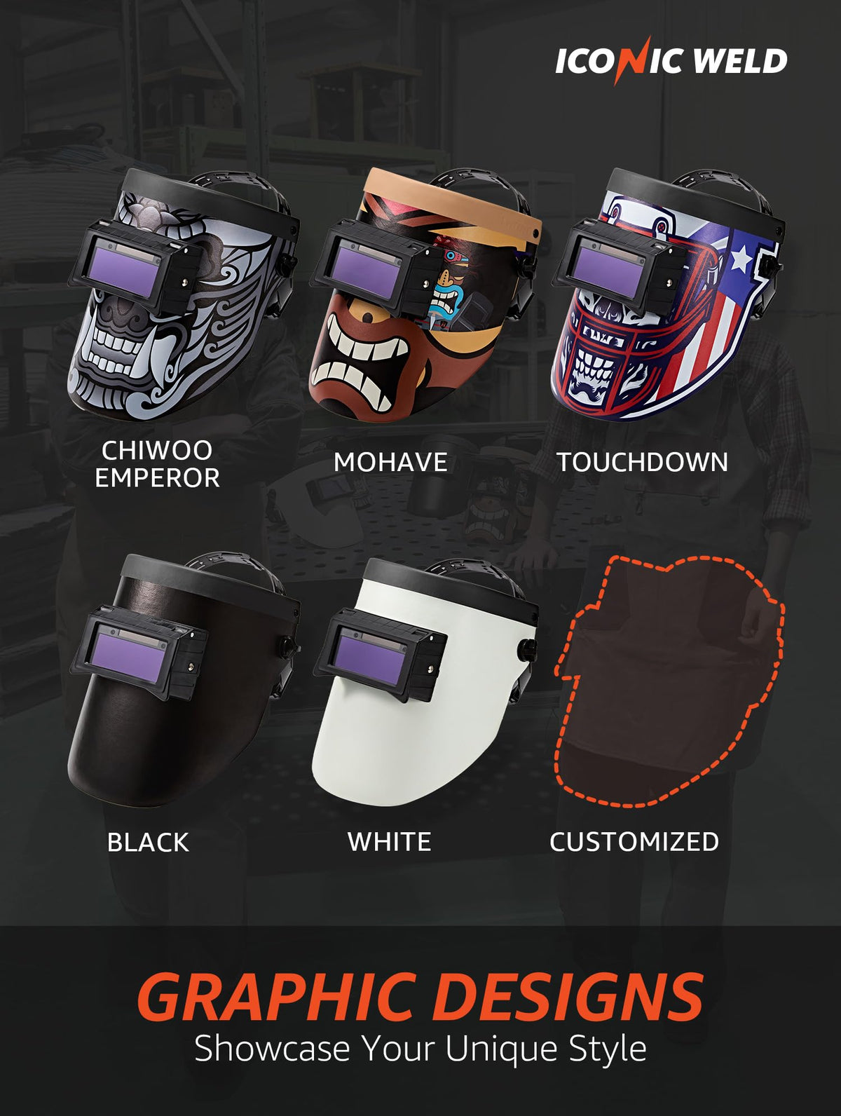 Auto Darkening Welding Helmet Flip Up Lens Shade 4/9-13 White Y30141