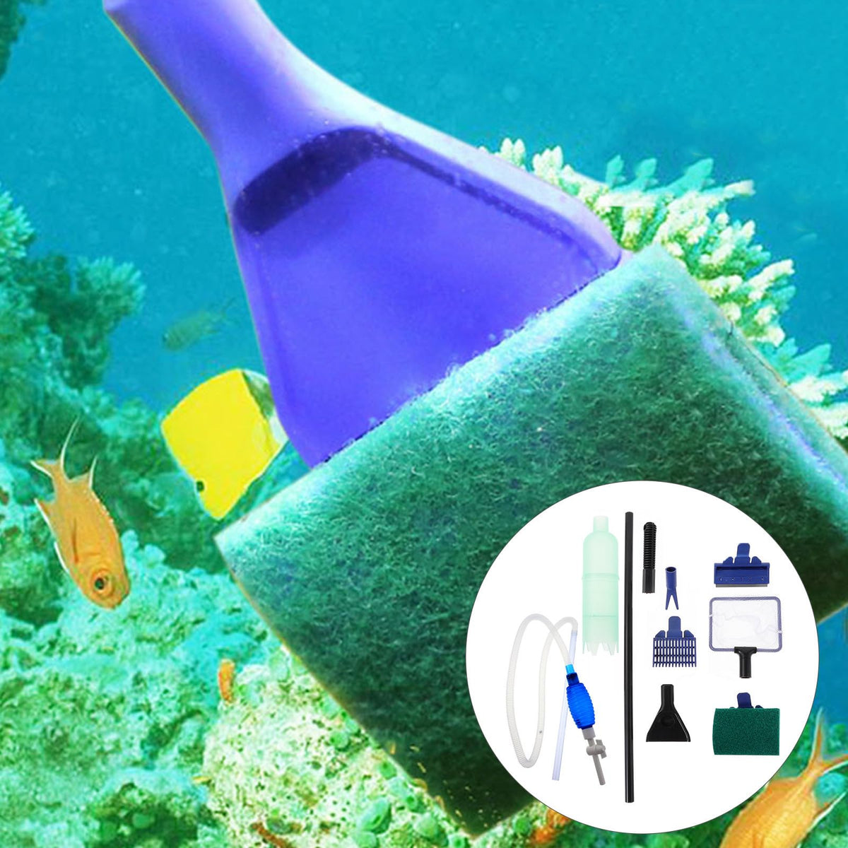 5 in 1 Fish Tank Siphon Cleaner Brush Set O9909