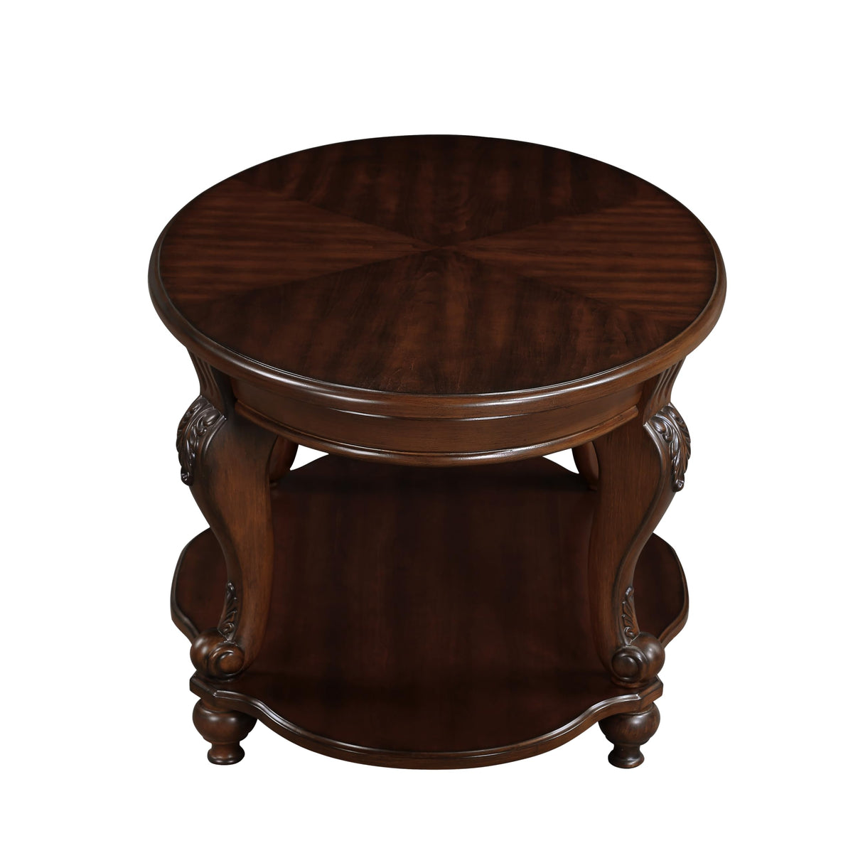 2 Tier Round Wood End Table P452909
