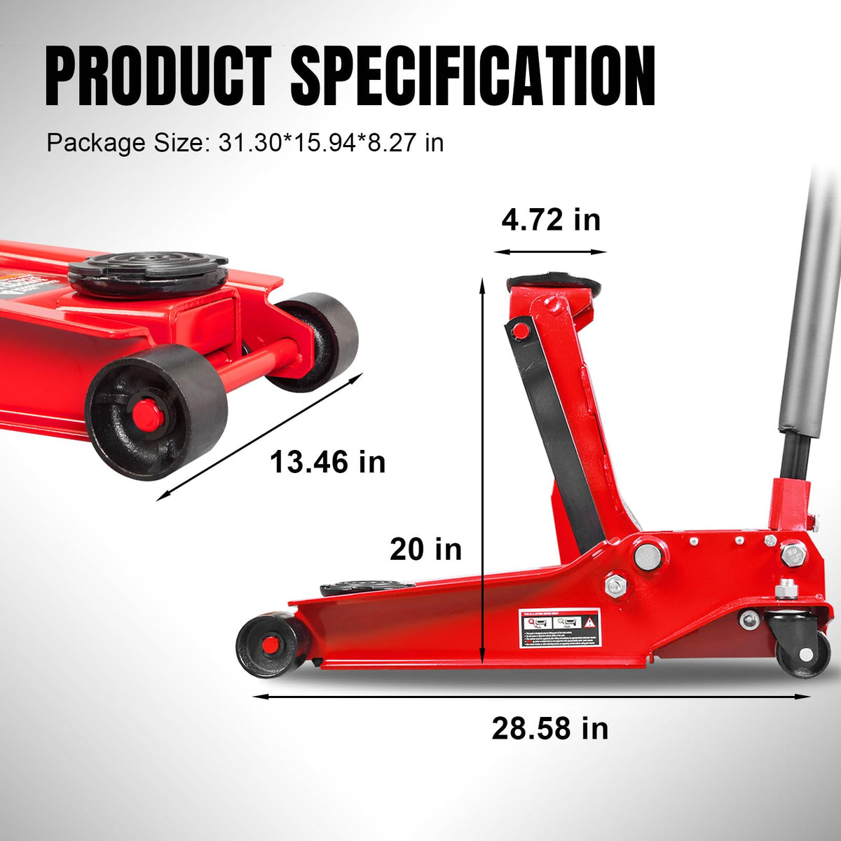 4 Ton Hydraulic Low Profile Floor Jack H803