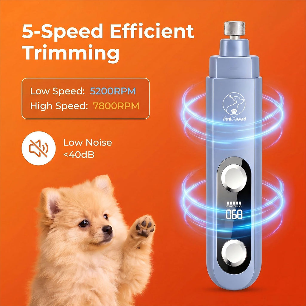 5-Speed Ultra Quiet Dog Nail Grinder with LED Light P28708