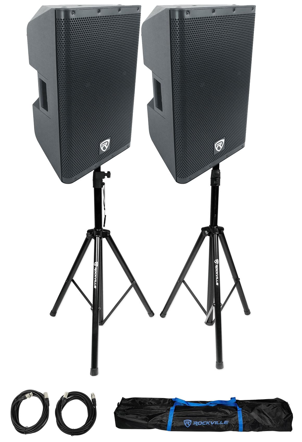 12" Powered DJ PA Speaker Pair with Stands U12542