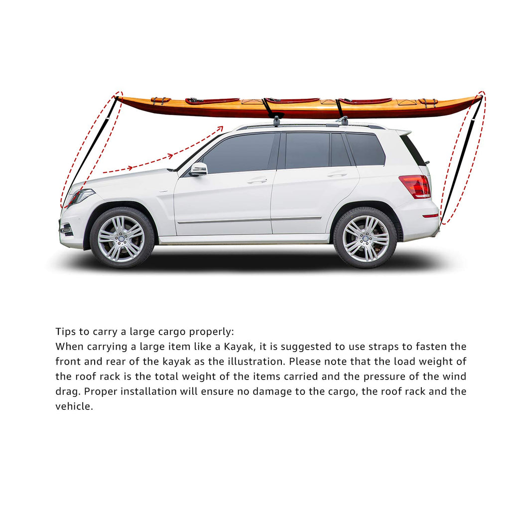 Black/Silver Cross Rail Roof Rack, 52 inches, Pack of 2 K775062