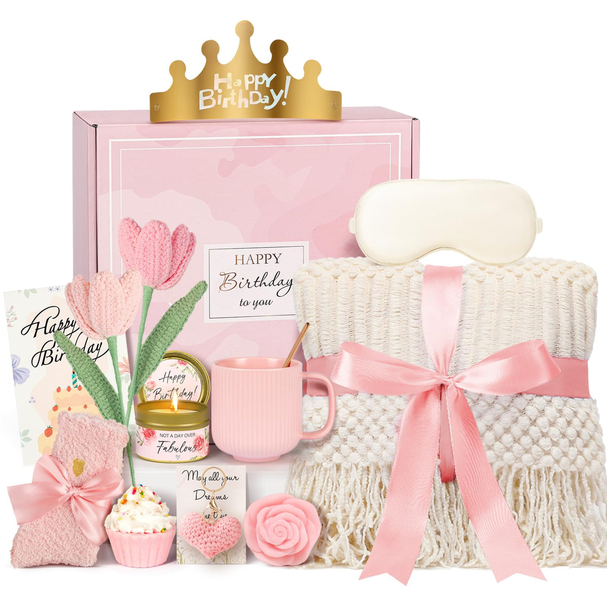 13PCS Spa Self Care Gift Basket Set Rose H8651