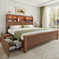 Queen Size Bed Frame with 4 Storage Drawers F223455