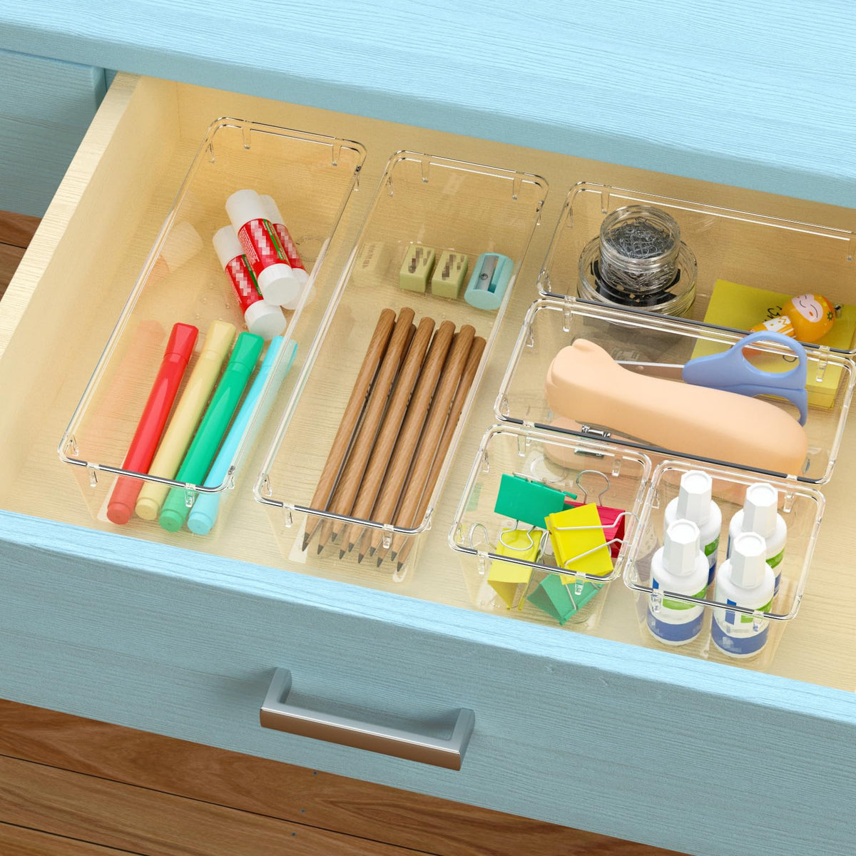 12 Pack Clear Drawer Organizer Set U549