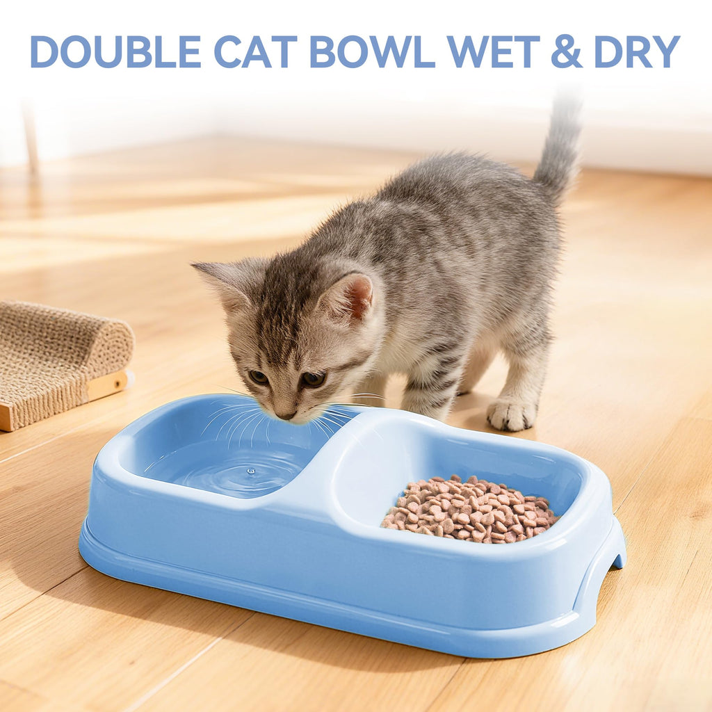 Cat Litter Box Set with Litter Scoop, Double Dish Cat Bowl, Mouse and Ball Toy C835