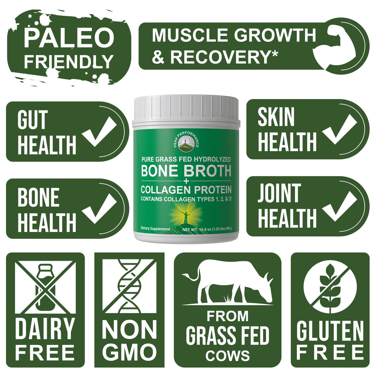 Bone Broth Collagen Protein Peptides Powder M572389