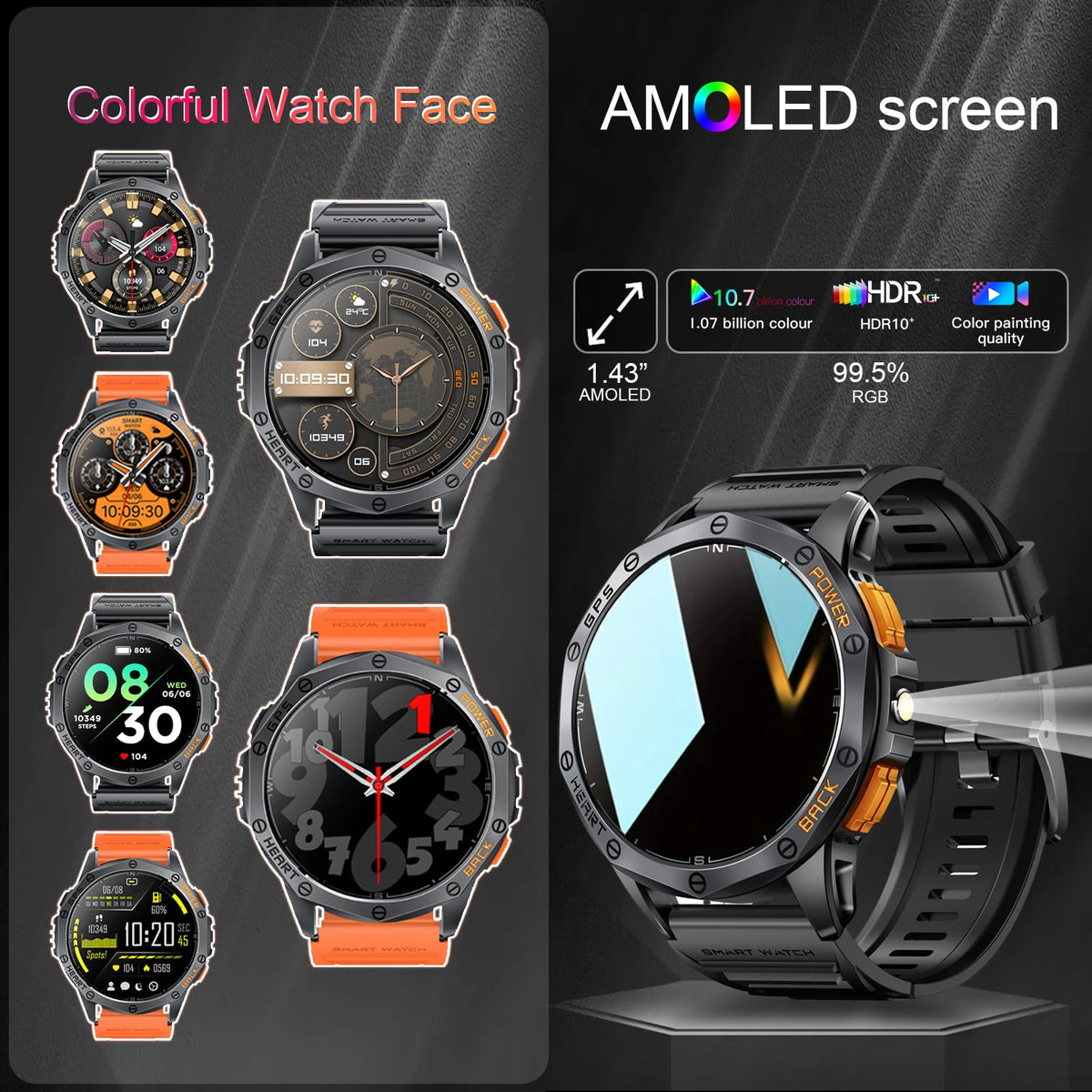 Military Smart Watch with GPS Q687