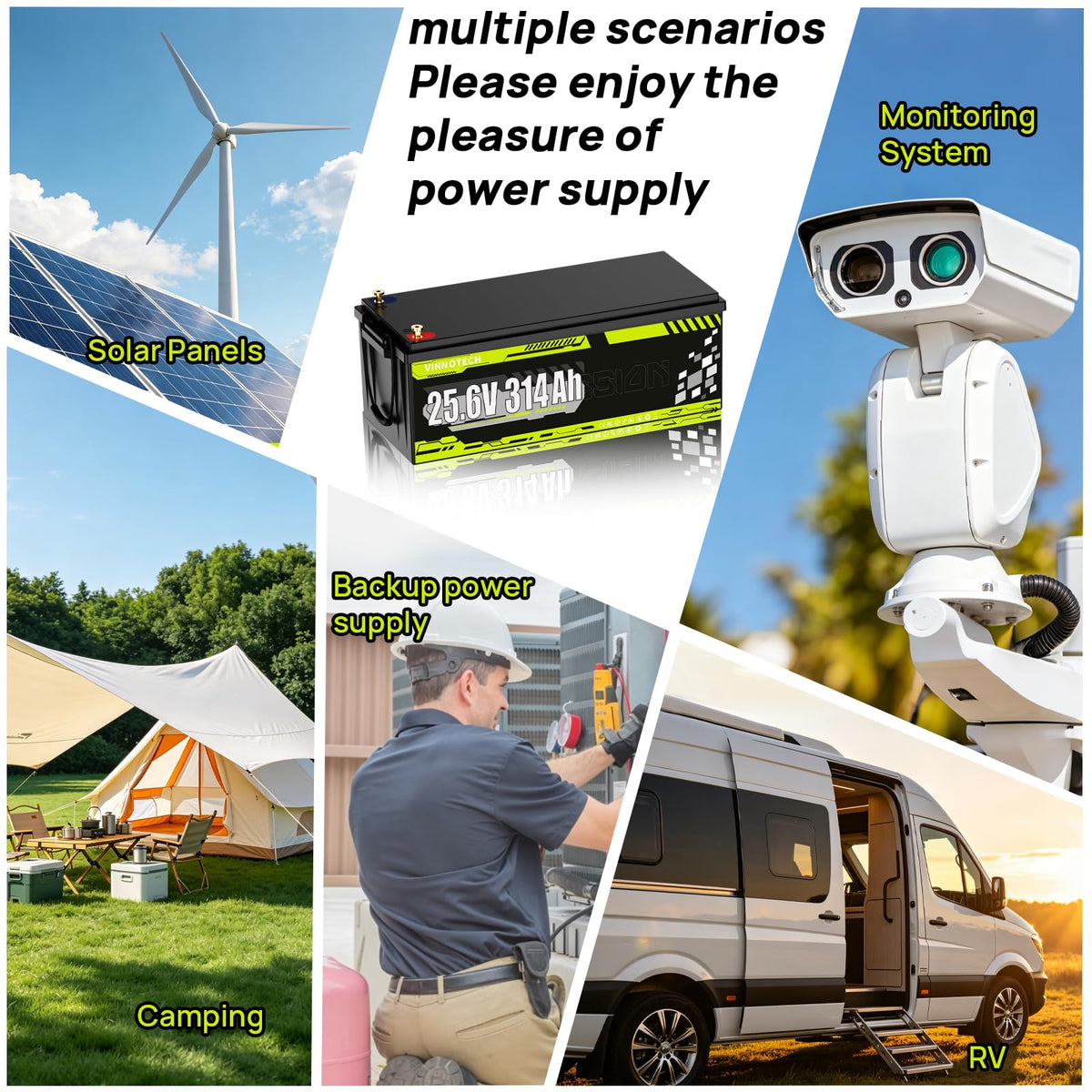 24V 300Ah LiFePO4 Lithium Battery with 200A Smart BMS I349222