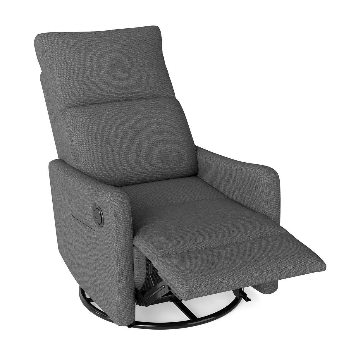 Dark Gray Swivel Rocker Recliner Chair X1826