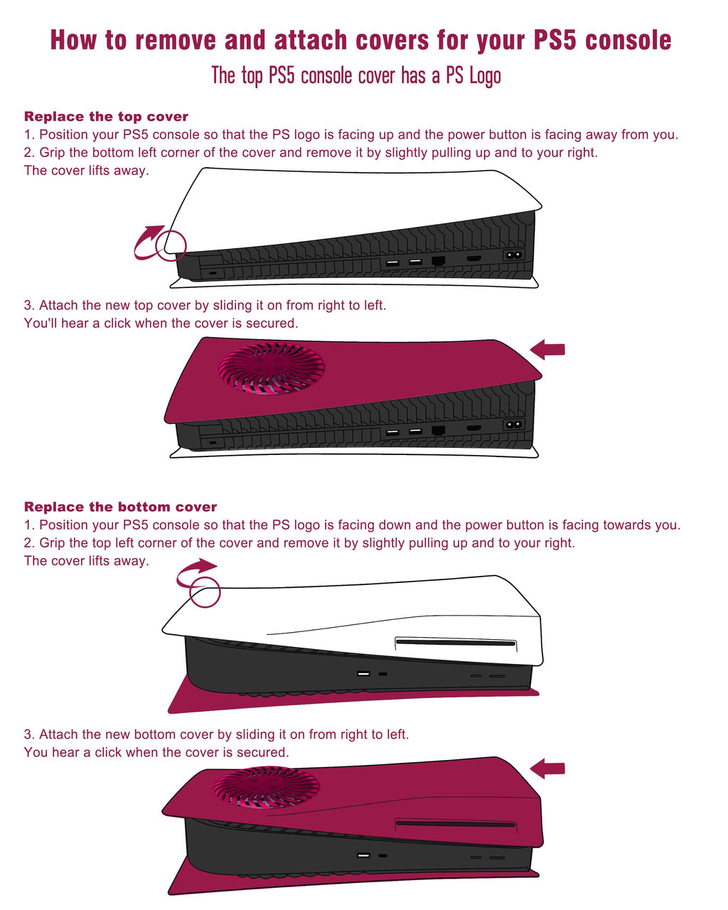 Cosmic Red Vented Faceplate for PS5 Disc Edition R966