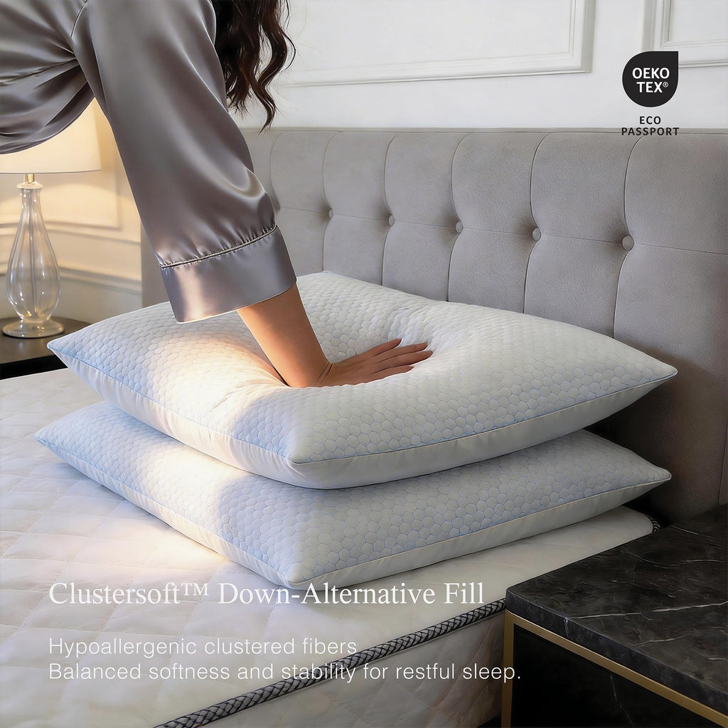 King Size Set of 2 Down Alternative Cooling Pillows L975133