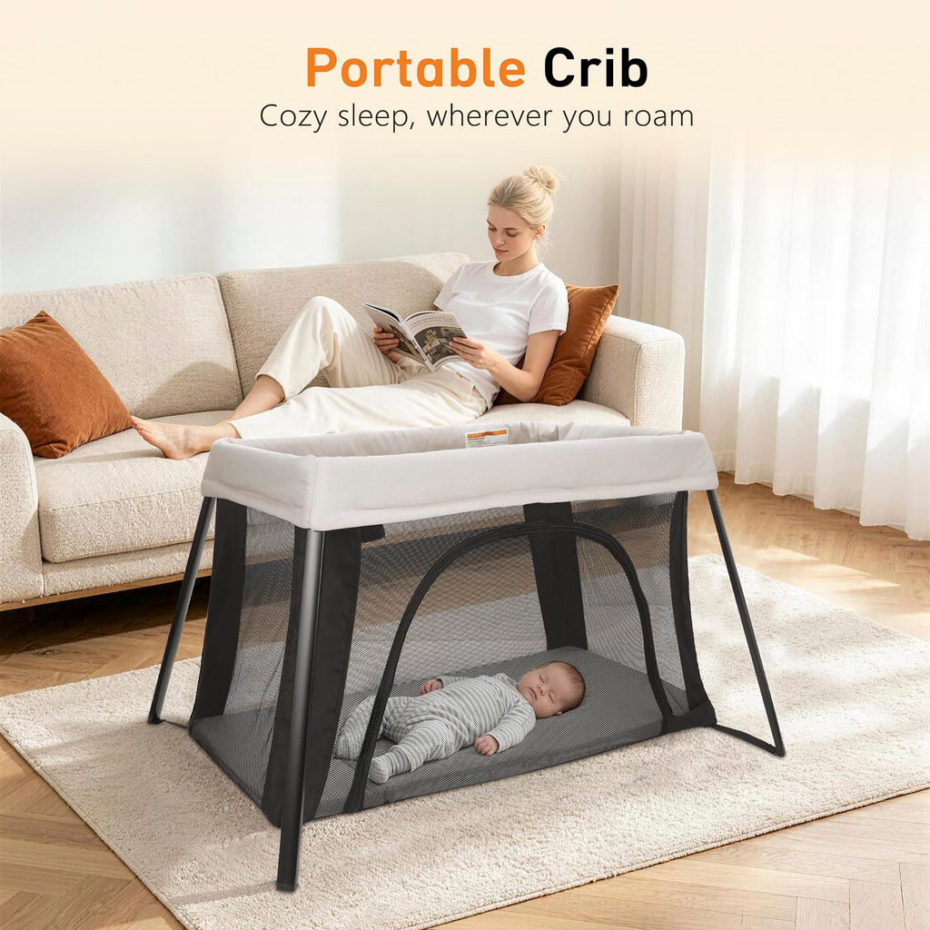 Beige Portable Travel Bassinet T3114
