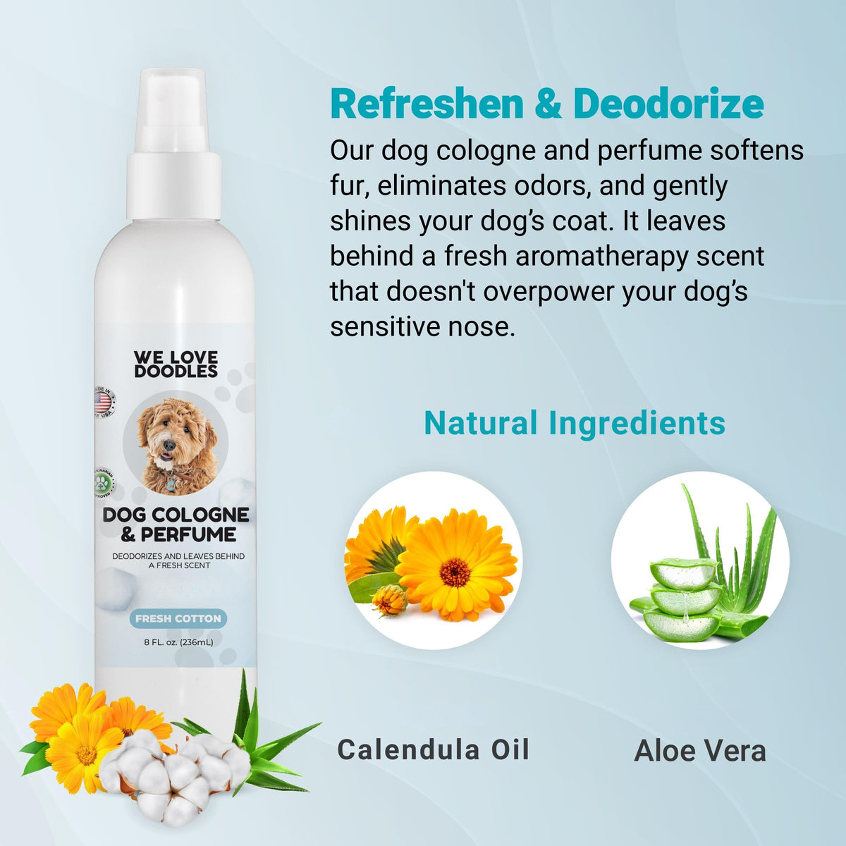 Dog Cologne & Perfume and Large Slicker Brush Bundle P5590