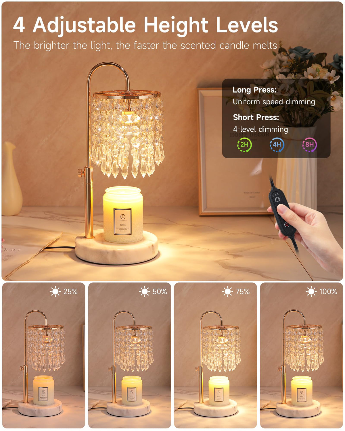 Candle Warmer Lamp with Timer Dimmer and 3 Bulbs P854
