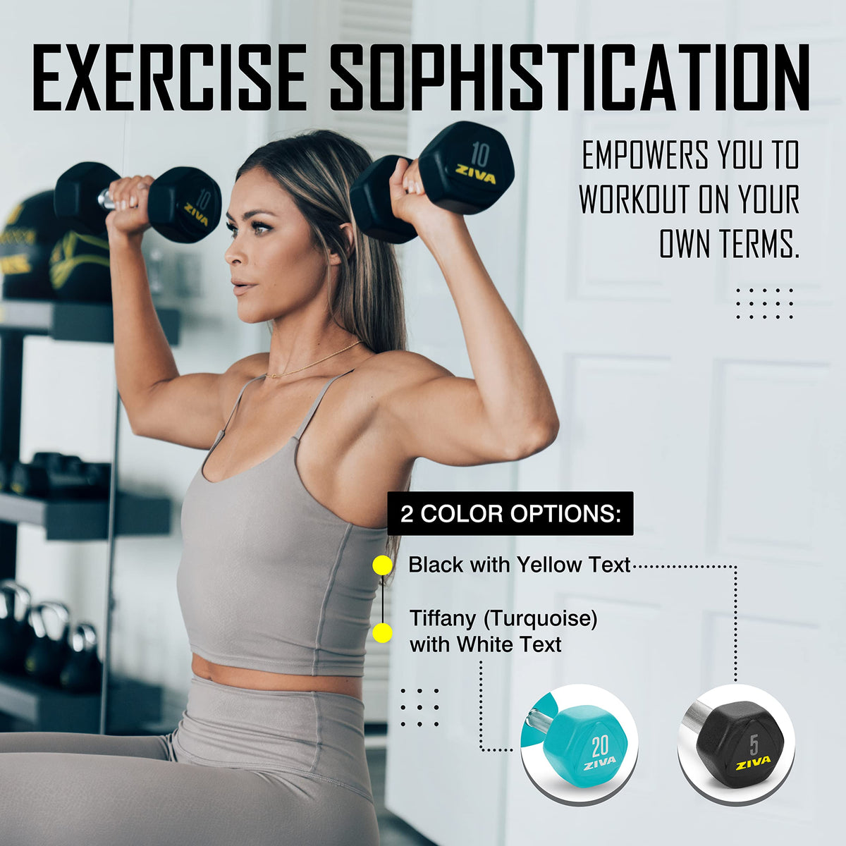 Hex Rubber Coated Dumbbells Z453789
