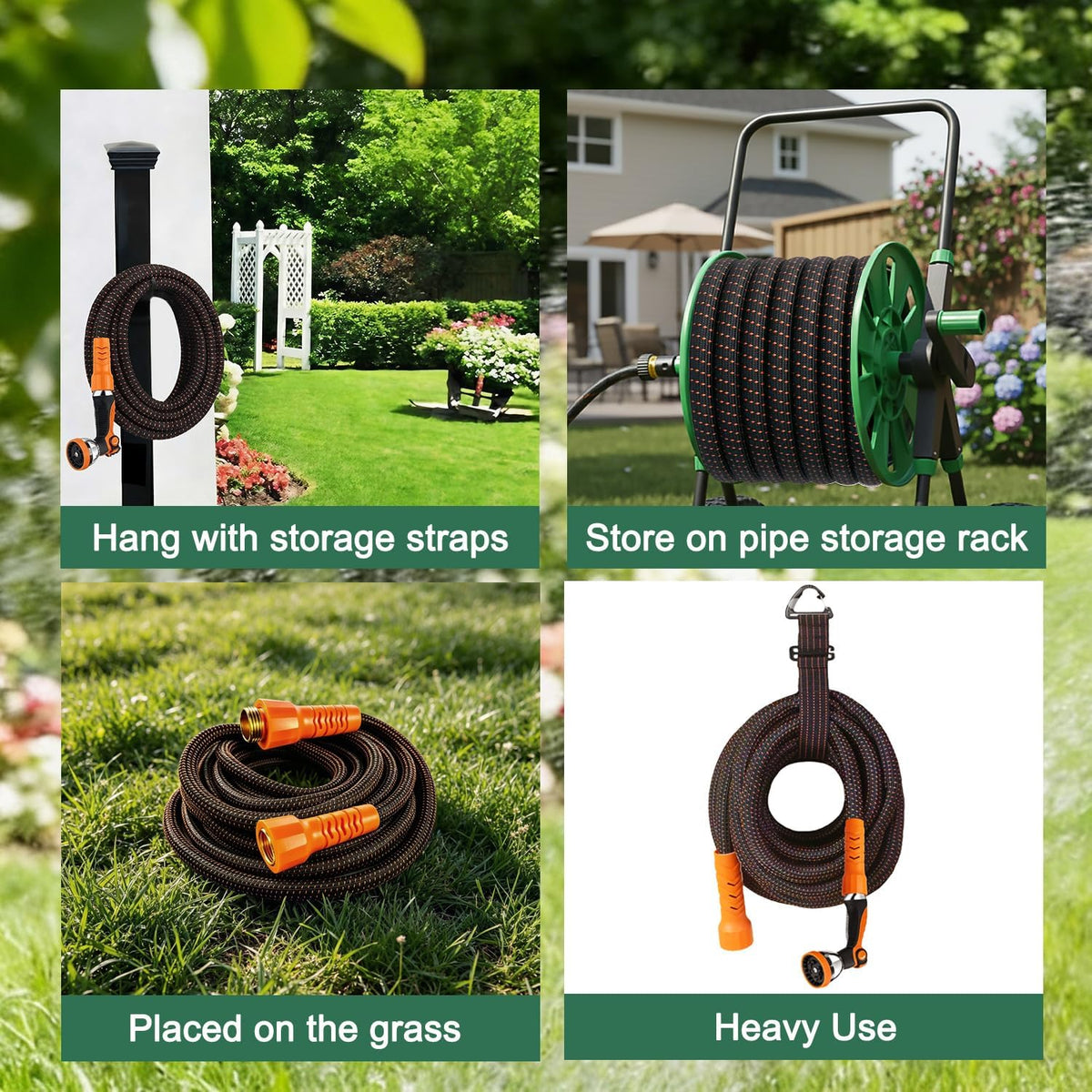 100FT Flexible Garden Hose with 10 Modes Nozzle I517