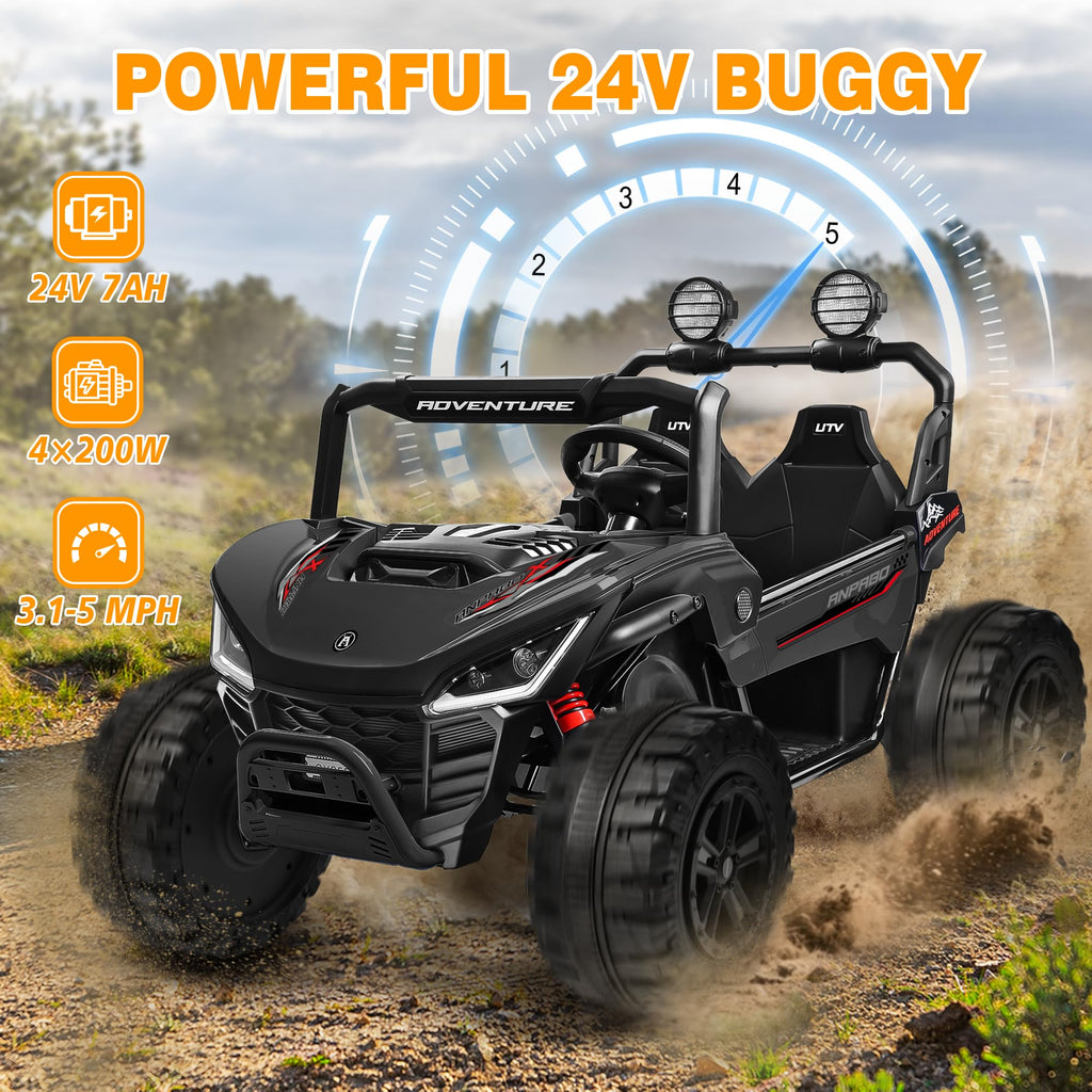 24V Ride on Toy with 4 x 200W Motors, Black K112206