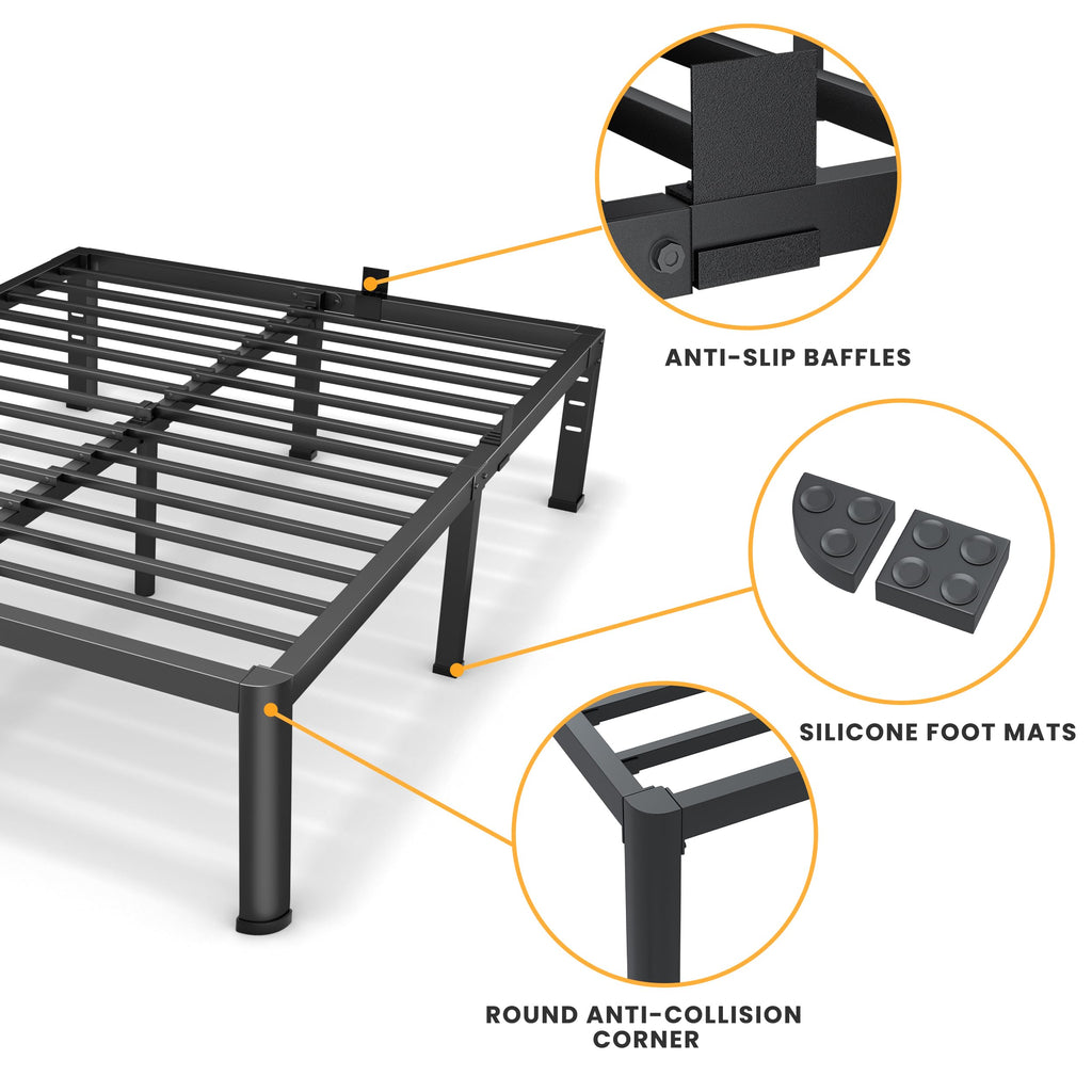 18 Inch Queen Size Metal Platform Bed Frame C98303